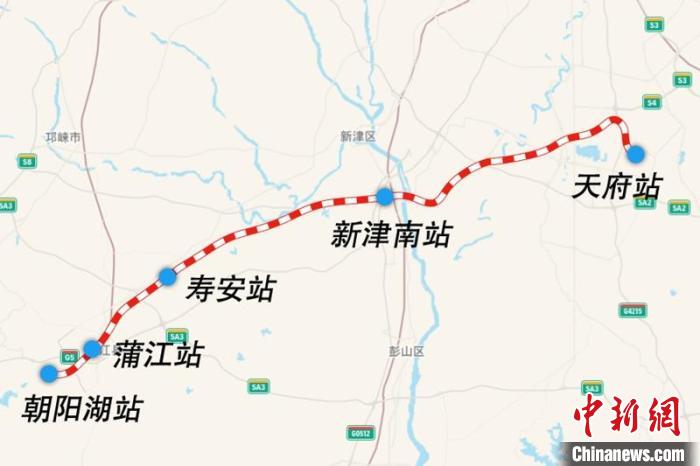 成都鐵路樞紐天府至朝陽(yáng)湖段線路圖。　國(guó)鐵集團(tuán)供圖