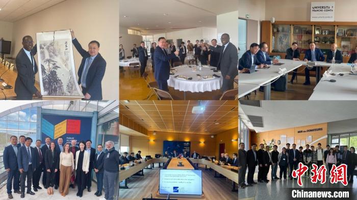 圖為法國站訪問留影。　安徽大學供圖。