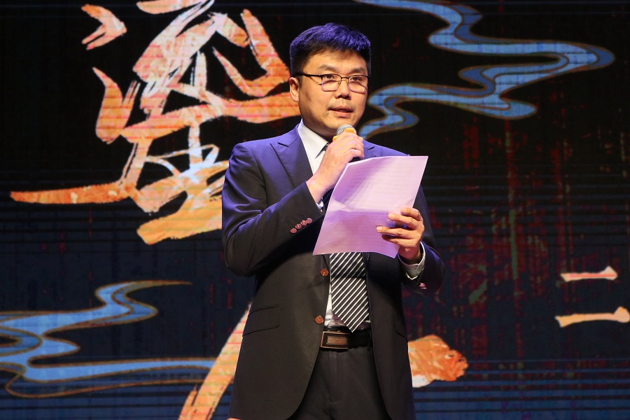 北京外國語大學(xué)黨委常委、副校長(zhǎng)趙剛在活動(dòng)現(xiàn)場(chǎng)講話。主辦方供圖