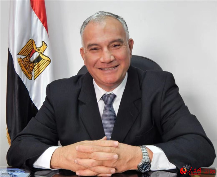 埃及著名國際問題專家哈桑·拉杰布。人民網記者 黃培昭攝