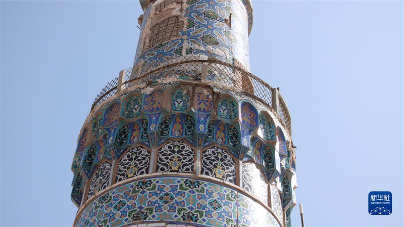 這是10月12日在阿富汗赫拉特省拍攝的受到損壞的赫拉特大清真寺局部。新華社發（馬沙勒攝）