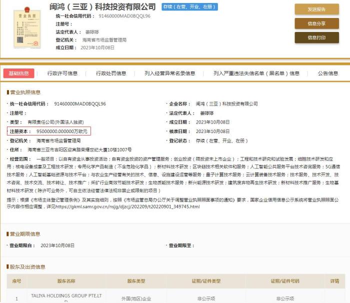  國家企業信用信息公示系統截圖。