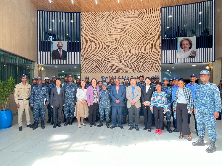 圖為埃塞俄比亞聯邦警察中文培訓班開班儀式現場。亞的斯亞貝巴大學孔子學院供圖