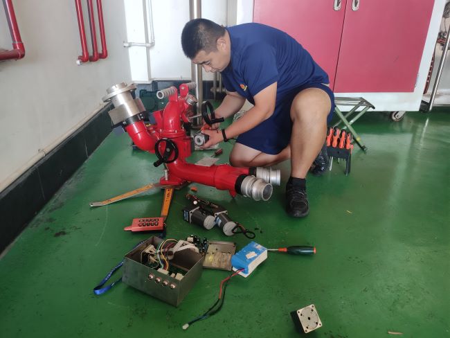  趙軍輝工作照 （煙臺市蓬萊區消防救援大隊南關路消防救援站供圖）