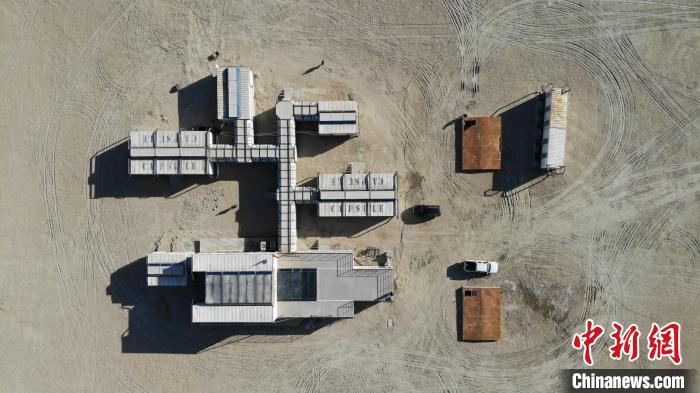 圖為無人機航拍火星營地。　孫睿 攝