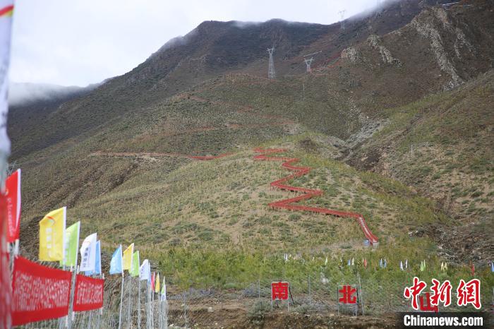 圖為拉薩南北山綠化工程拉薩曲水縣才納村5號片區。　貢確 攝