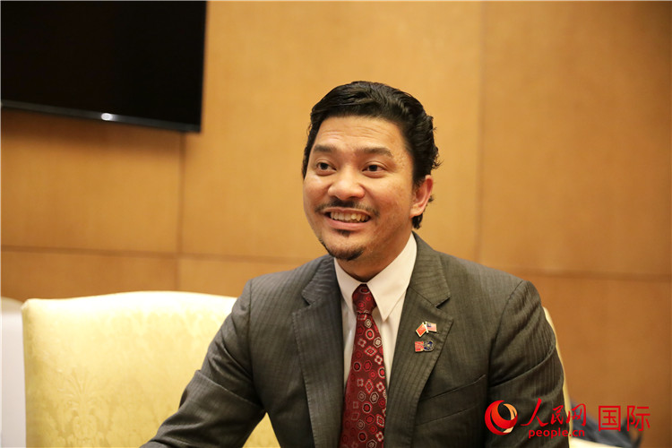 馬來西亞駐華大使館教育參贊沙烈胡丁在2024中國-東盟教育交流周期間接受人民網專訪。人民網 王婧攝