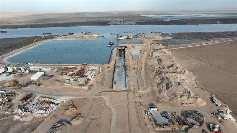 施工現場一景。中交天津航道局有限公司供圖