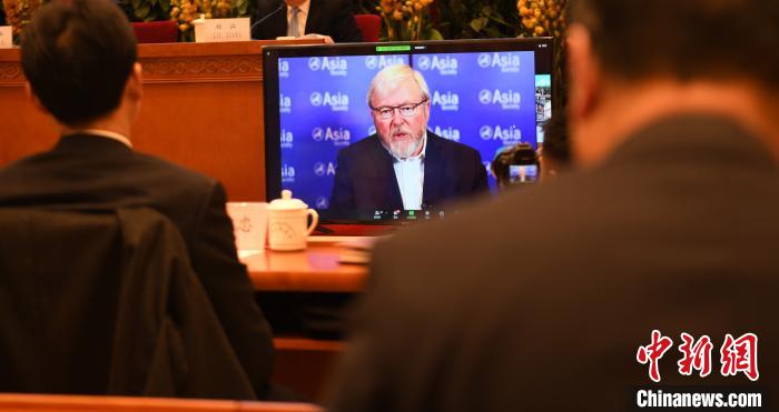 圖為外國專家通過線上進行分享交流。　趙朗 攝