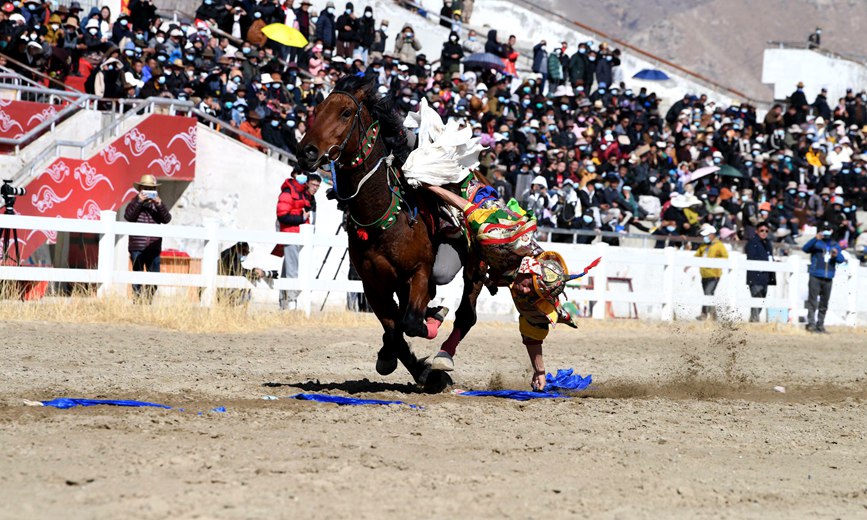 藏歷新年，精彩的馬術表演。潘多攝